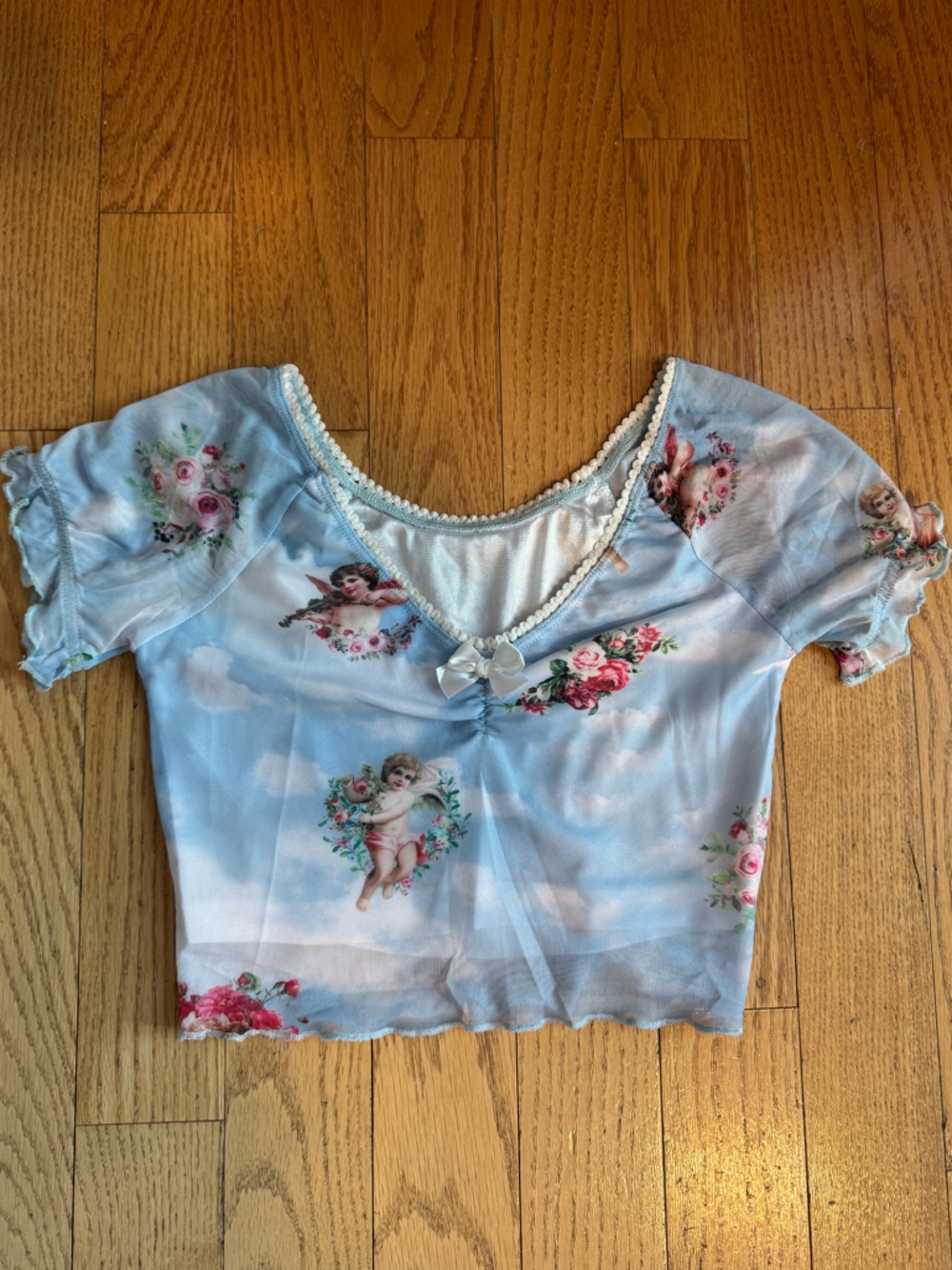 Cherub Floral Lace Trim Lingerie Top